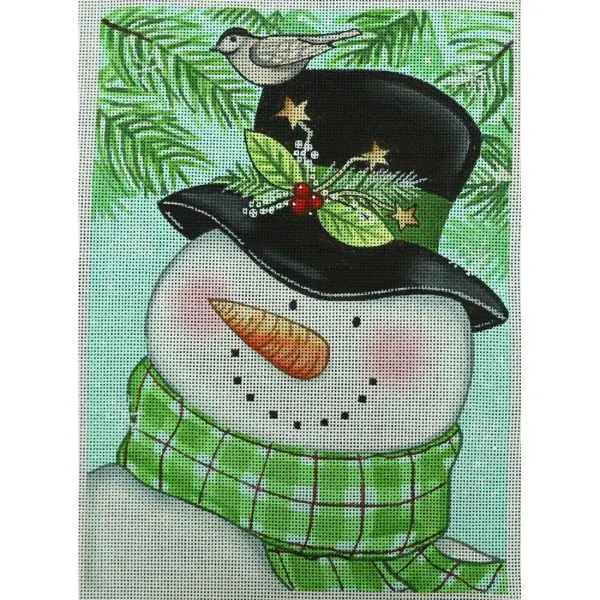 EWE-759 (Green Snowman with Bird 7 x 10 - 18 mesh)