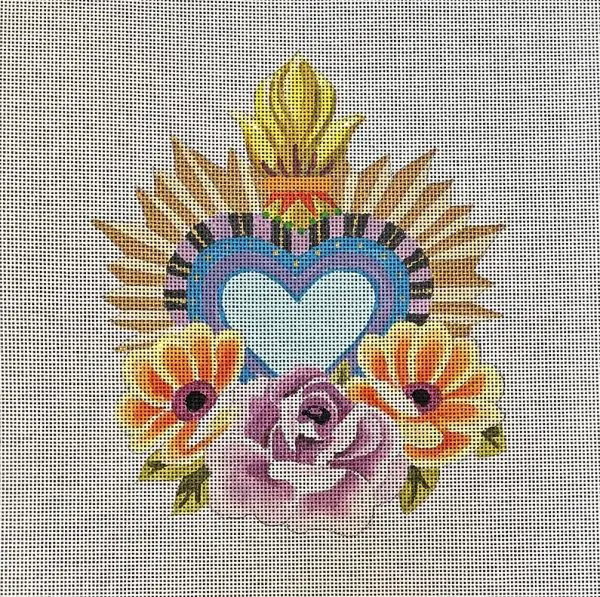 Sacred Heart with Roses 8" x 10" - 13 Mesh