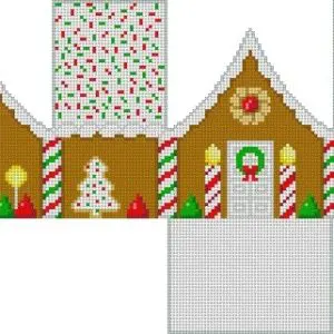 Red & Green Sprinkle Roof Gingerbread Mini House- 3D - 18 Mesh