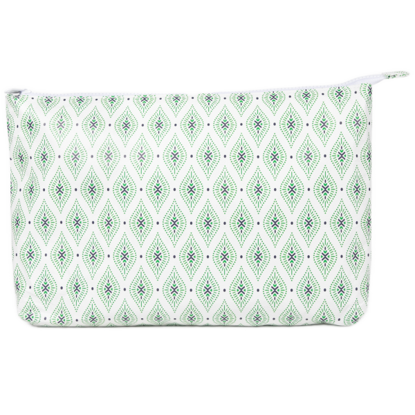 Small Green & Navy Ikat Project Bag