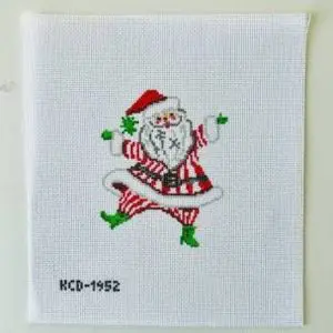 Retro Santa with Stripes 3 1/2" X 4 1/4" 18 Mesh
