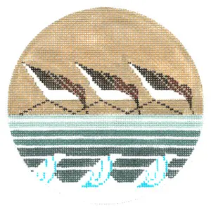 Sanderlings Ornament- 5" Round-18 Mesh