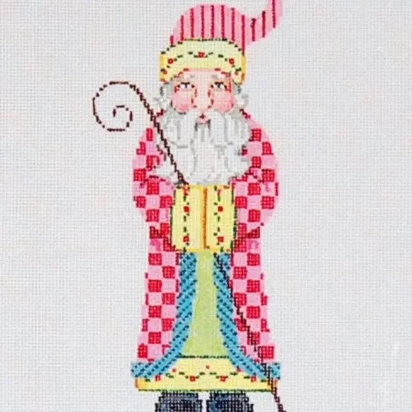 Pink & Green Nordic Santa Claus 7" - 18 Mesh