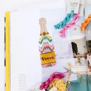 Veuve Bottle - Flame Stitch-18-Mesh