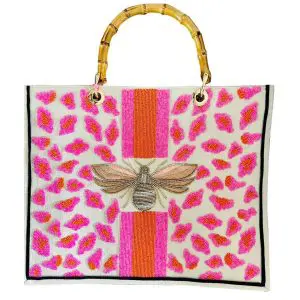 Leopard Bee Beaded Bag