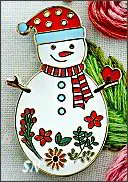 Sweet Snowman Enamel Needle Minder