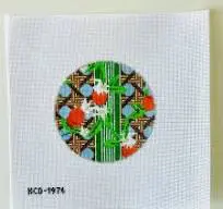Orange Blossoms on Leigh 4" Round 18 Mesh