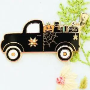 Halloween Truck Enamel Needle Minder