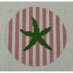 Starfish On Stripe - Green And Pale Pink-KKNTO24