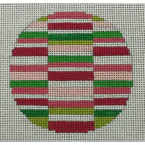 Pink And Green Horizontal Lines Ornament-KKO197A