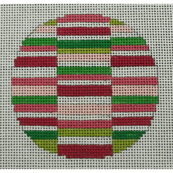 Pink And Green Horizontal Lines Ornament-KKO197A