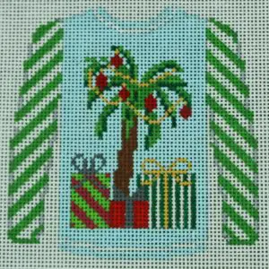 Palm Tree On Blue With Green Sleeves-KKO199O
