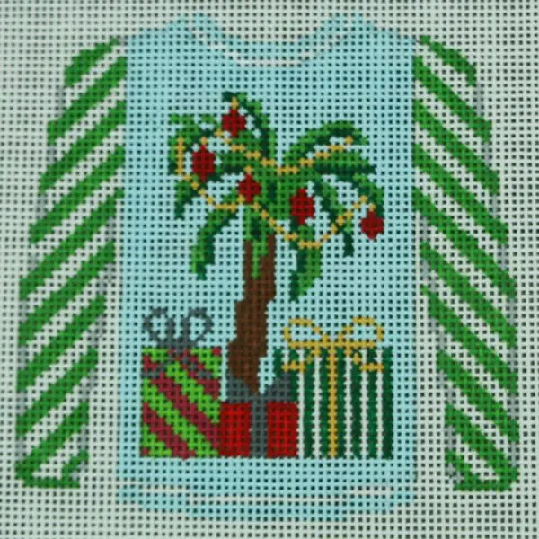 Palm Tree On Blue With Green Sleeves-KKO199O