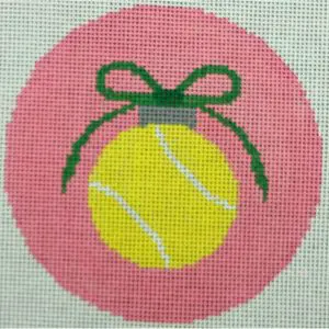 Tennis Ball With Green Bow On Pink-KKO202C