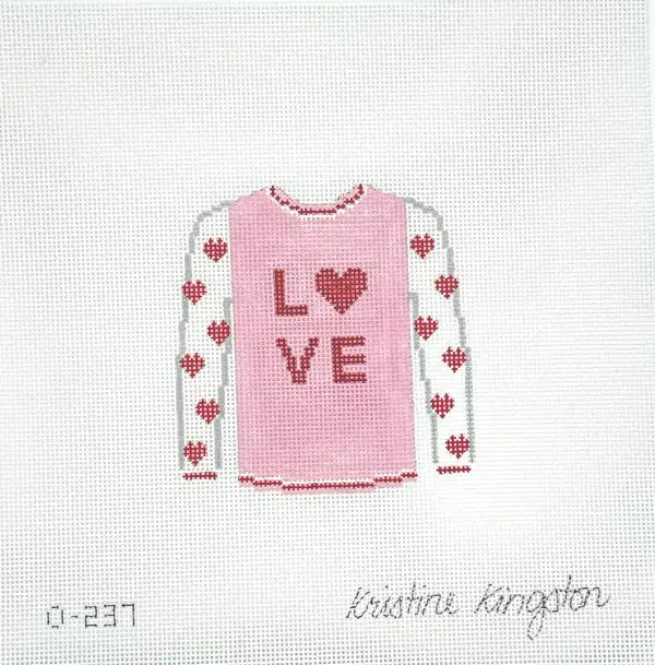 Love On Pink Sweater With Heart Sleeves-KKO237