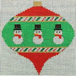 Bauble Small Snowman On Red-KKO218AC-3.5x3.5 - 18M
