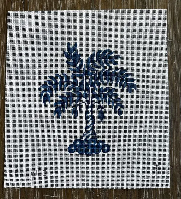 Blue Palm Tree 10" x 10"-12 Mesh