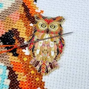 Mandala Owl Needle Minder-2.4″x 3.7″