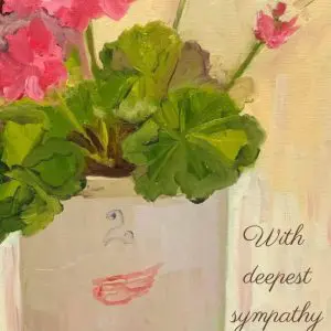 Geranium Sympathy Greeting Card