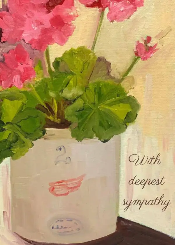 Geranium Sympathy Greeting Card