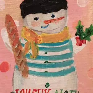 Joyeux Noel Snowman Greeting Card