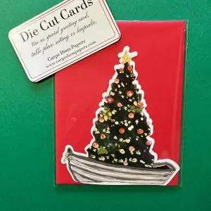 Boat Float Holiday Fancy Die Cut Card