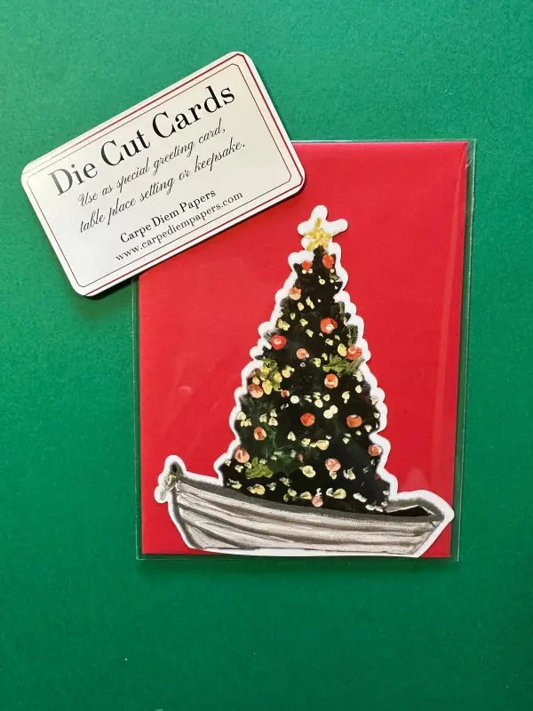 Boat Float Holiday Fancy Die Cut Card