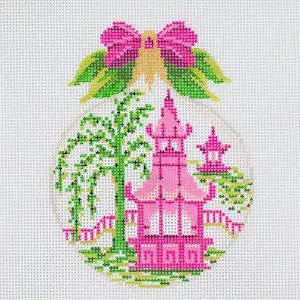 Pink Pagoda Kissing Ball Ornament - 18 mesh