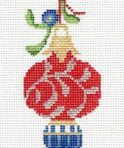 Red, White & Blue Double Drop Ornament - 18 mesh