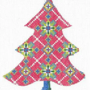 Red Scandinavian Snowflake Tree 3.75 x 4.5 " - 18 Mesh