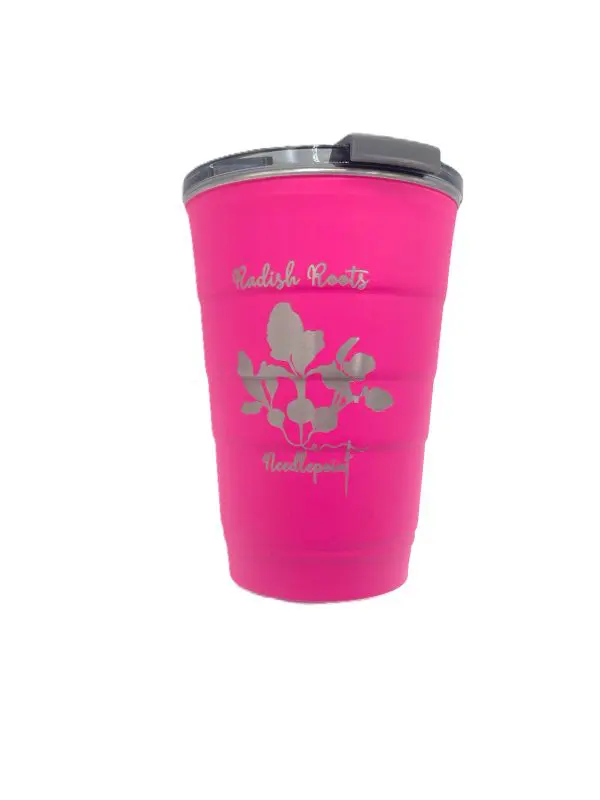 Radish Roots-Pirani Stackable Fuchsia Coffee Tumbler-16 oz