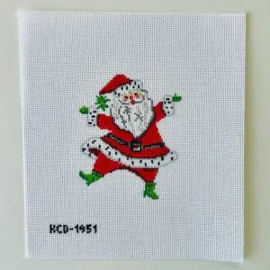 Retro Santa with Dots 3 1/2" X 4 1/4" 18 Mesh