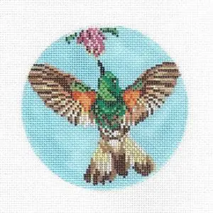 Buff Tailed Coronet Hummingbird 4" Round - 18 mesh