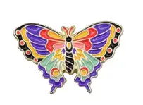 Butterfly (Red and Purple)-1 1/8" x 3/4"