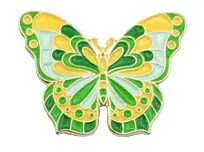 Butterfly (Green and Yellow)-1 1/8" x 7/8"