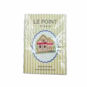 Christmas Village Peppermint House Needleminder Size: 1.5” x 1.25”