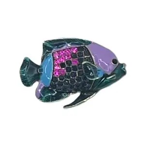 Vintage Purple Fish-1 3/4" x 1 1/4"
