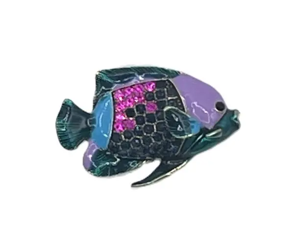 Vintage Purple Fish-1 3/4" x 1 1/4"