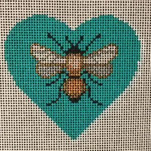 H-24-Bee on Turquoise-13 Mesh-4 inch