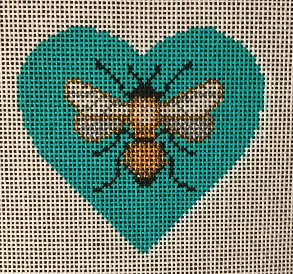 H-24-Bee on Turquoise-13 Mesh-4 inch