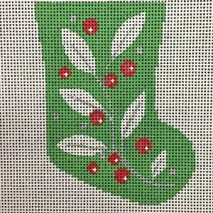 AL-087-Mistletoe Mini Stocking-13 Mesh-5 x 3 1/2