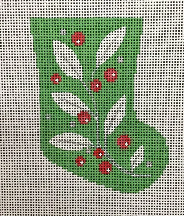 AL-087-Mistletoe Mini Stocking-13 Mesh-5 x 3 1/2