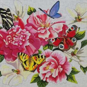 FF169-Peonies/Butterflies 13M-16 1/4x18 1/4 /13M