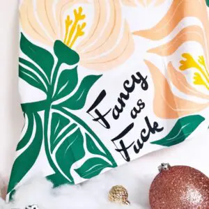 Fancy as Fuck - PINK/GREEN Modern Floral Kitchen Towel