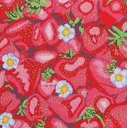 Farmer's Market Strawberries - 14" Square- 13 Mesh