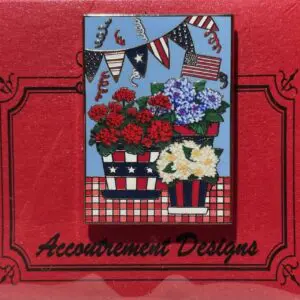RWB BLue Flowers- 1 1/8" x 1 5/8"