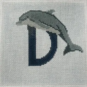 D is for Dolphin- 4.5" x 4.5"-18 Mesh