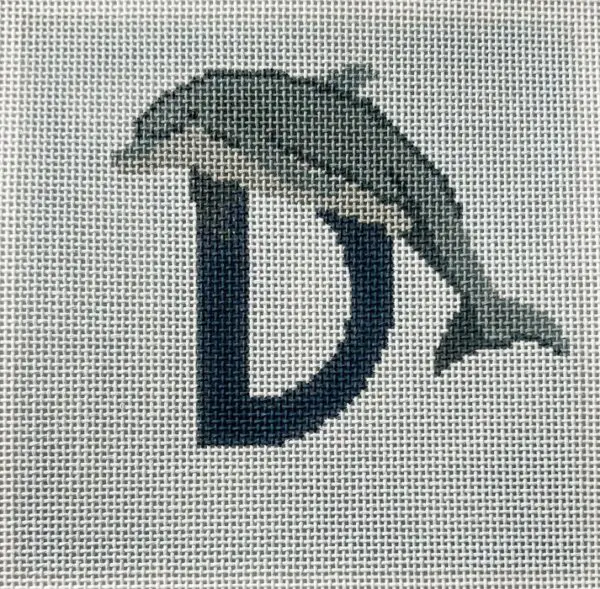 D is for Dolphin- 4.5" x 4.5"-18 Mesh