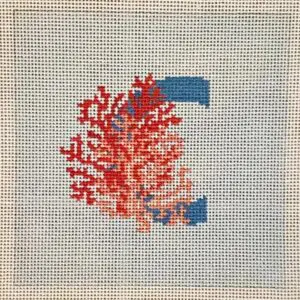 C Is For Coral- 4.5" x 4.5"-18 Mesh