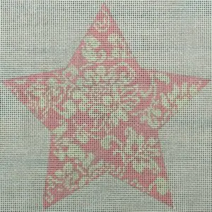 Wg12590-Karen's Damask 6" Star- Pink
